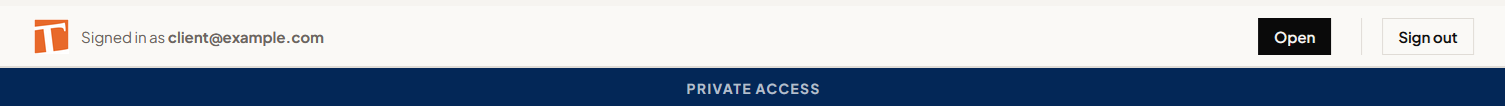 Techshin Pass logged in navigation